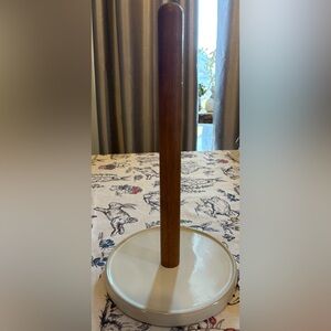 Hearth & Hand White and Brown Paper Towel Stand